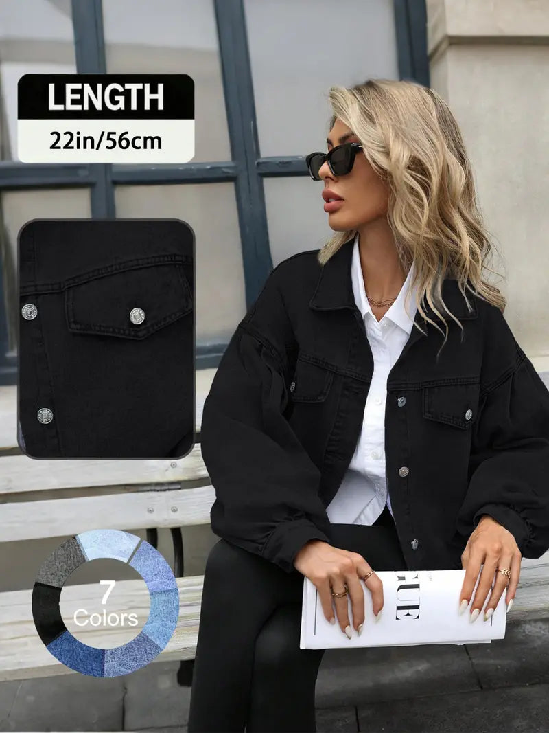 Women's distressed denim jacket