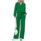 Women's Casual 2-Piece Sweatsuit Set - Half Zip Pullover Sweatshirt & Wide Leg Pants with Drawstring - Matching Tops & Sweatpants for Comfort