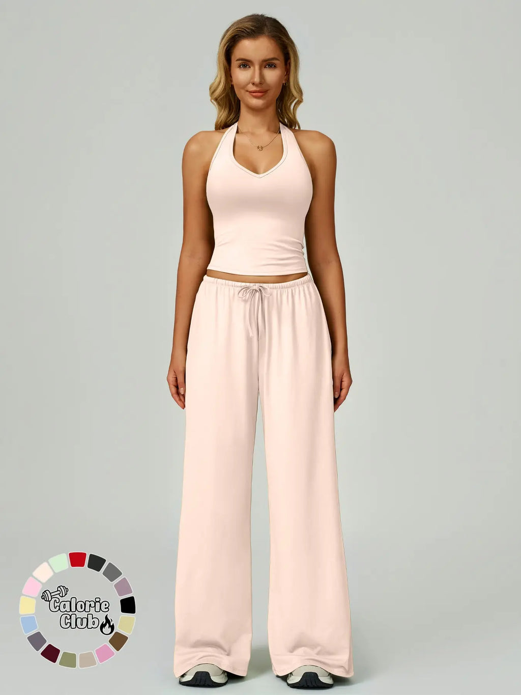 Women's Quick-Dry Sports Tank Top, Casual High-Waisted Bell Bottoms