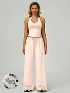 Women's Quick-Dry Sports Tank Top, Casual High-Waisted Bell Bottoms