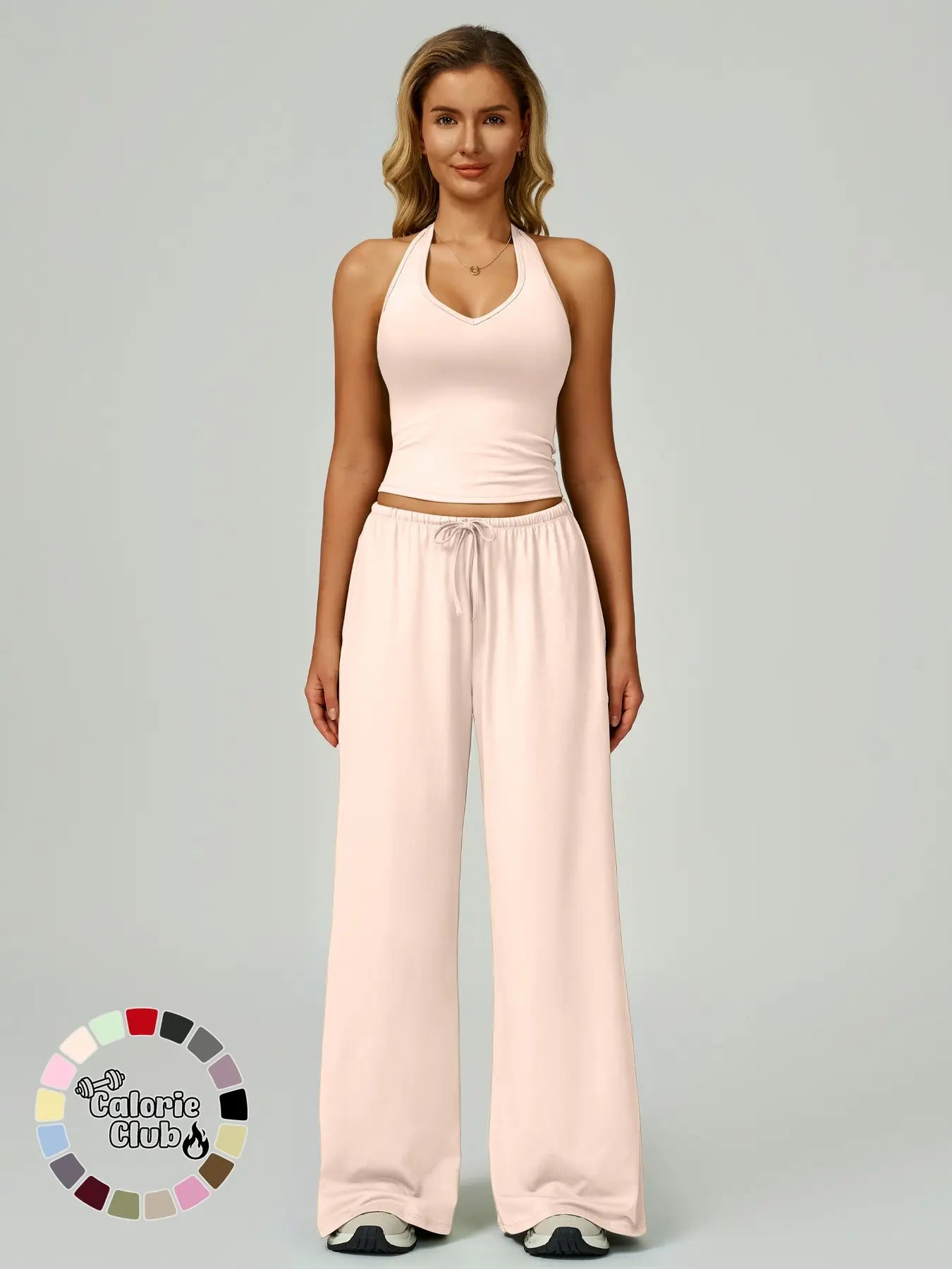 Women's Quick-Dry Sports Tank Top, Casual High-Waisted Bell Bottoms