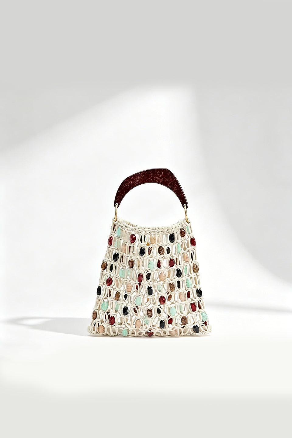 Curveinse Handmade Beaded Woven Hollow Tote Bag