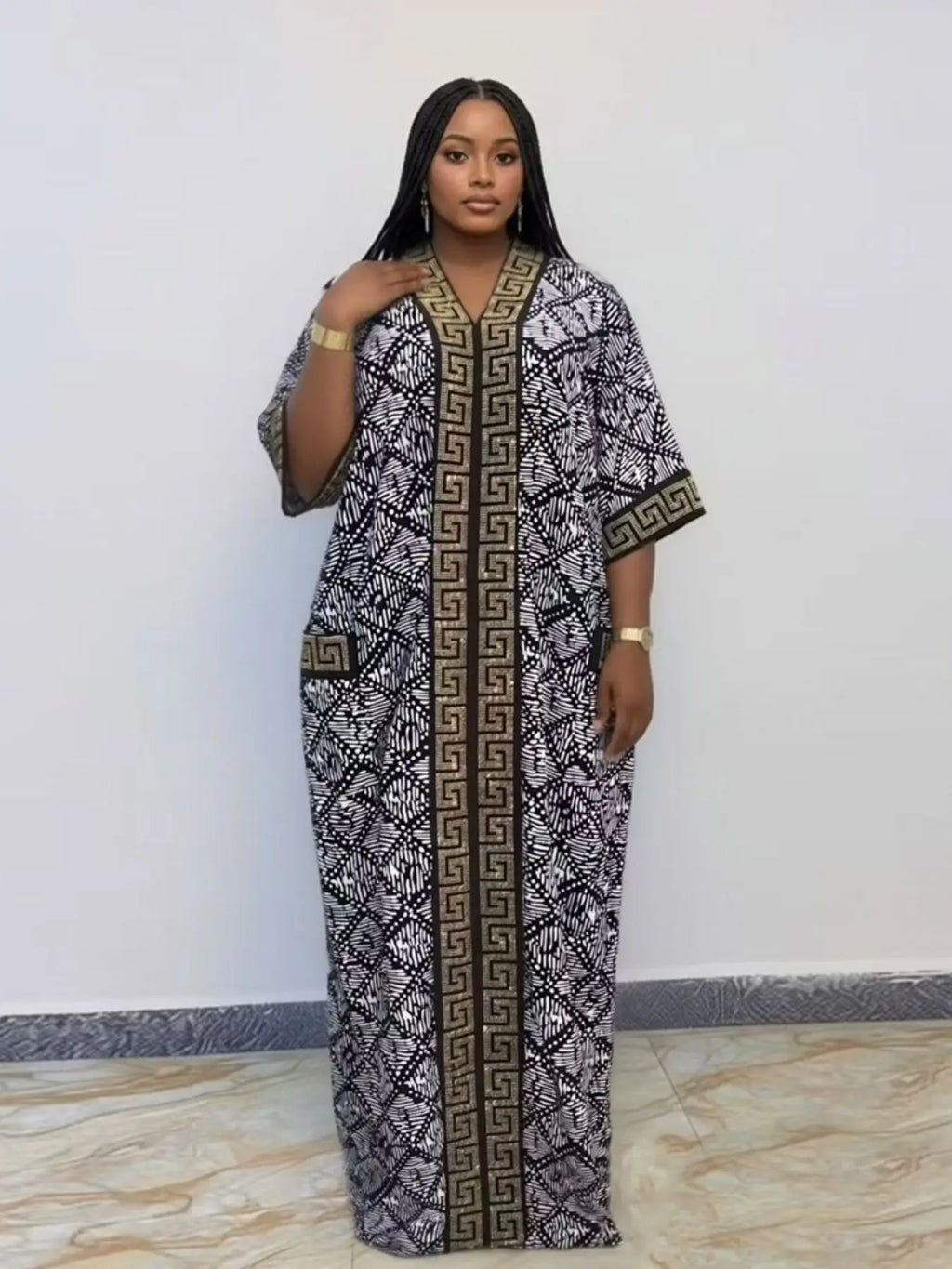 Plus Size African-Style Kaftan Dress for Women