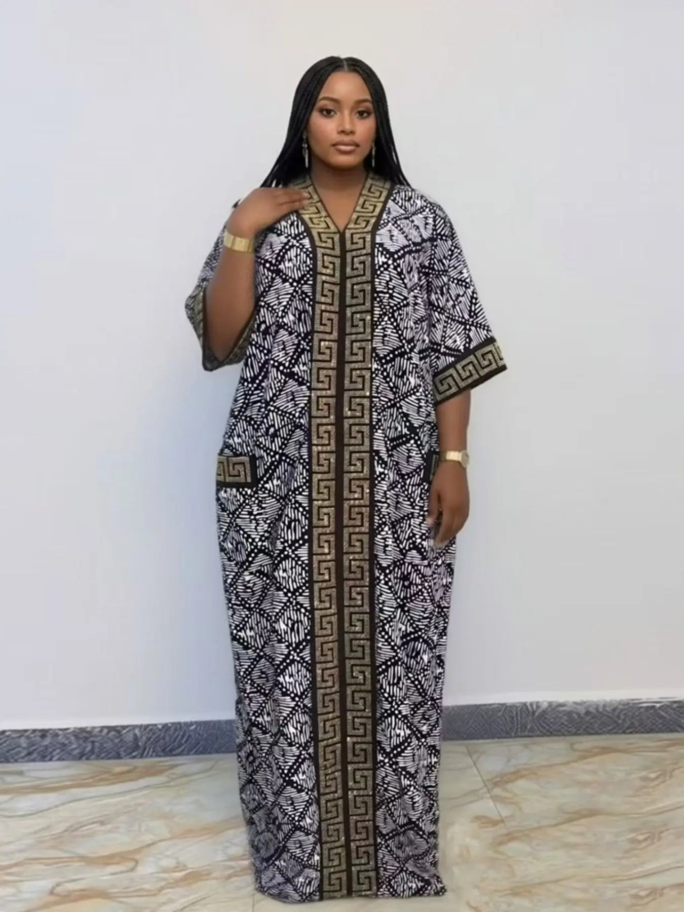 Plus Size African-Style Kaftan Dress for Women