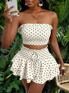 Women's cropped vest and mini skirt set