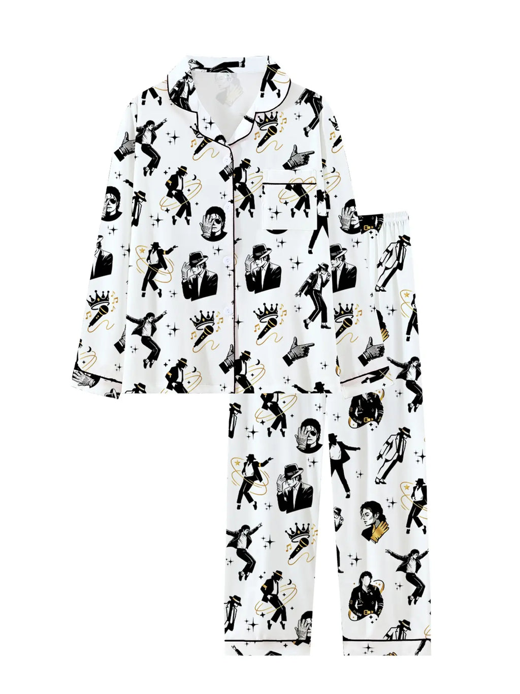 Women's Cute Retro Music Star Pajamas Set