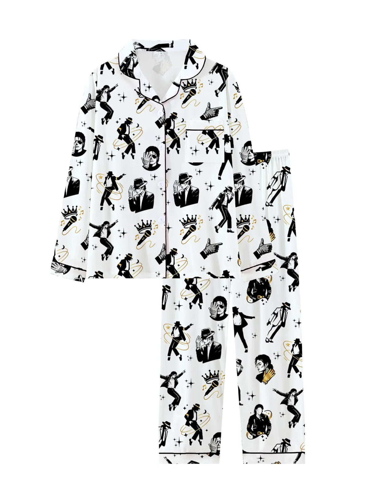 Women's Cute Retro Music Star Pajamas Set