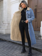 Women's Fall Winter Basic Chic Fashion Long Denim Jacket