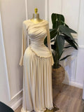 Women's Long Sleeve O-Neck Big Swing Maxi Dress