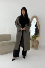 Womens Trench Belted Buttoned Coat