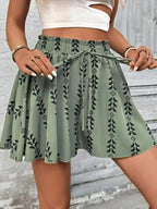 Women's All Over Print Knot Front Shorts