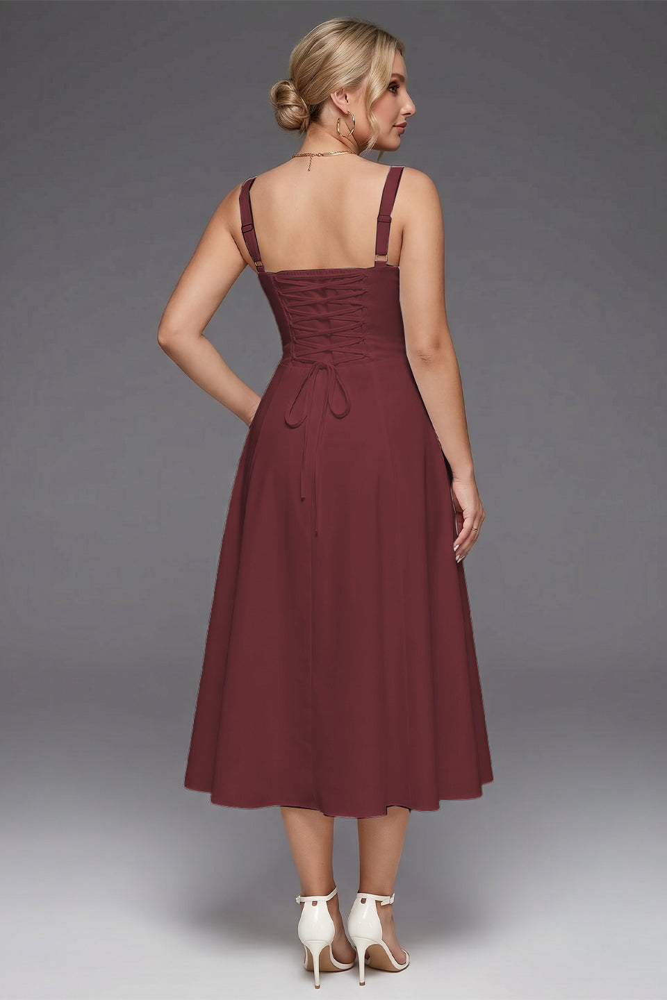 Curveins Plus Size Strap Corset Midi Dress