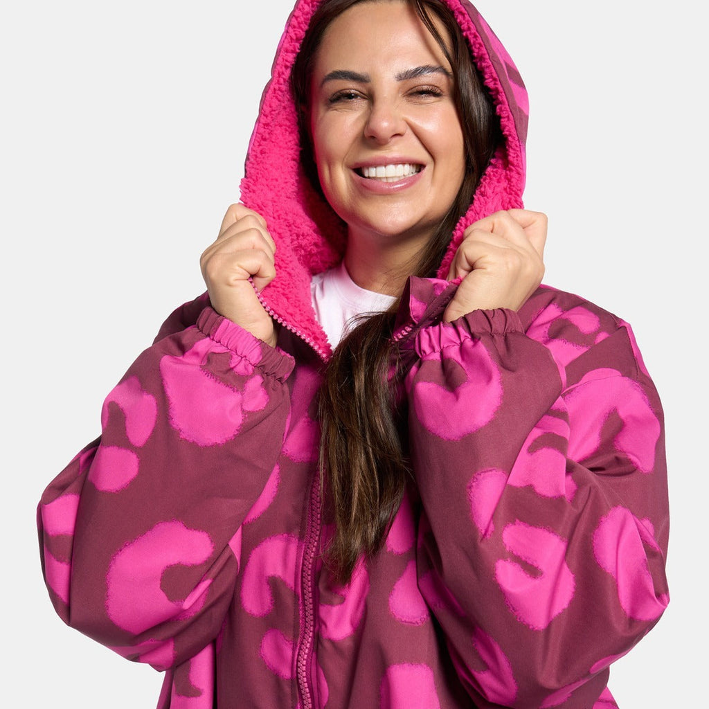 Drying Robe Waterproof Wind Resistant Changing Robe Soft Sherpa Fleece Lined Oversized Hooded Long Sleeve Coat Jacket for Kids Adults Men Women Surfing Beach Swimming Keep Dry