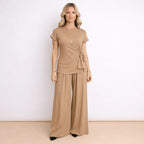 Completo Con Pantalone Fluido E Maglia Con Fiocco