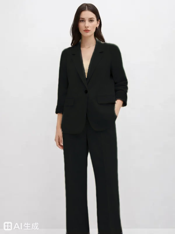Suede Suit — Featuring a fluid, modern silhouette.