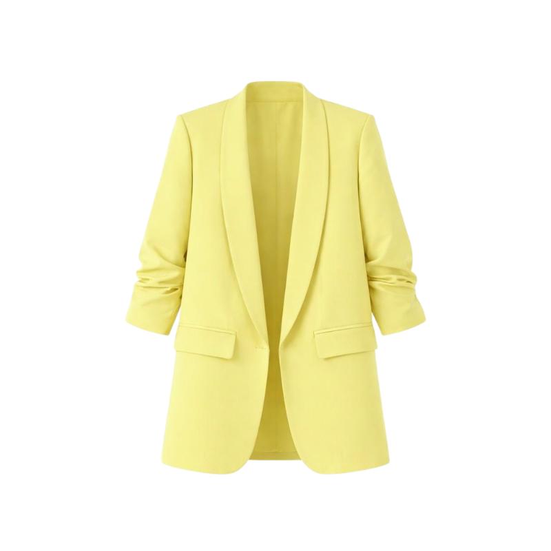 American-style pleated sleeve blazer | Women's clothing | Blazer | Pleated | Casual | Loose fit