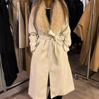 High-Quality Fur Collar Coat - Chic and Elegant,Designed for a Stylish and Comfortable Look.