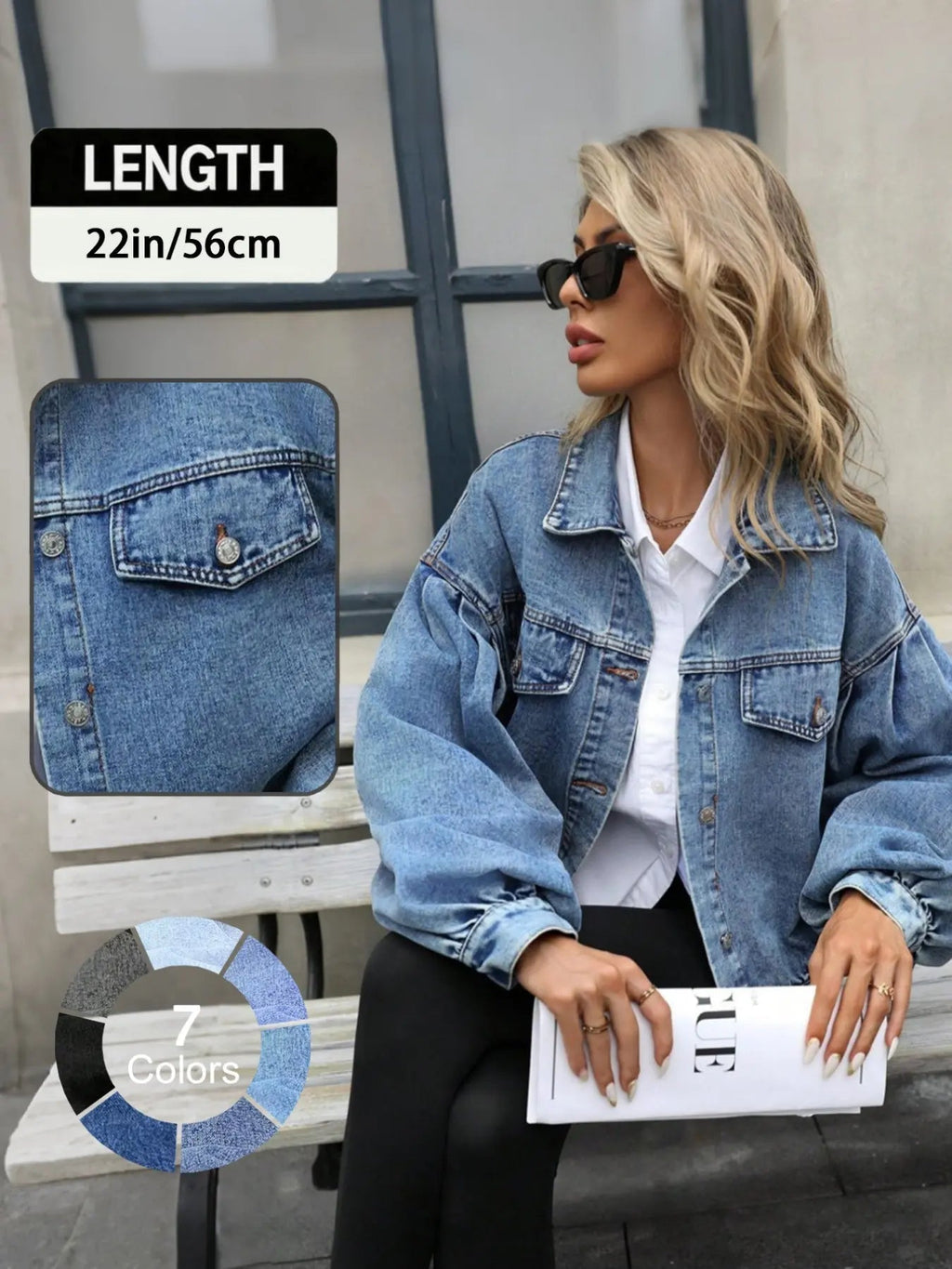 Women's distressed denim jacket