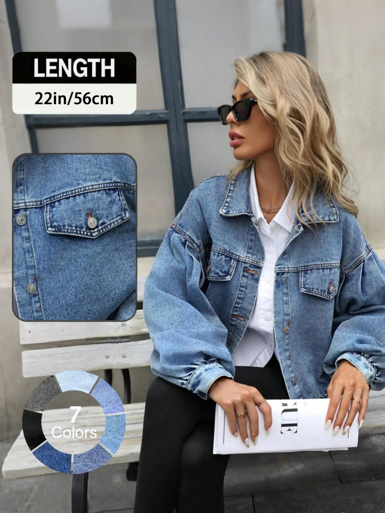 Women's distressed denim jacket