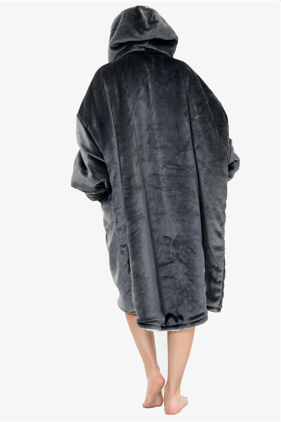 Oversized Hoodie Blanket Men Women, Ultra Soft Sherpa Fleece Warm Cosy Wearable Throw Sweatshirt Snuggle Oodies for Adults Teens with Big Pocket