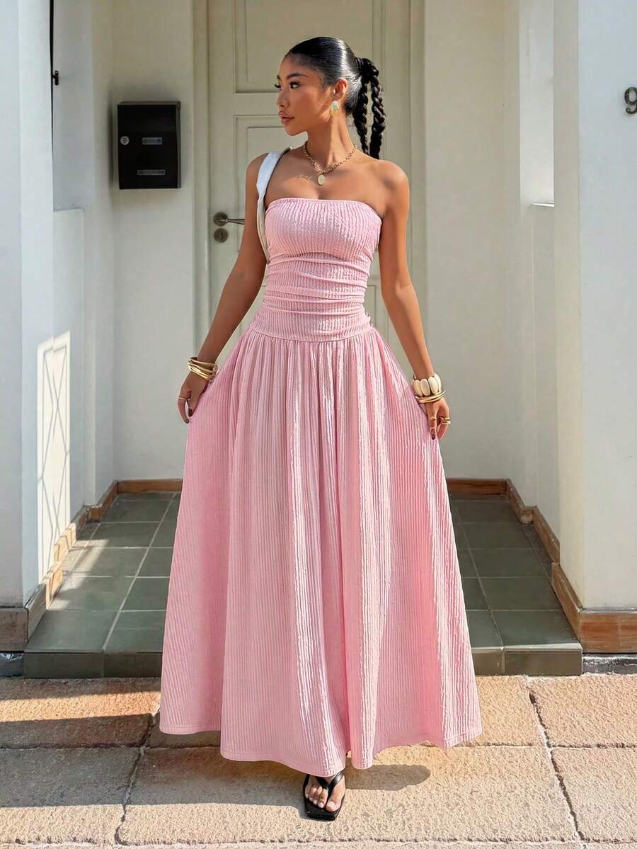 Women's Summer Elegant Strapless Maxi Dress