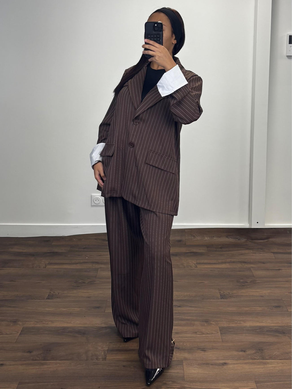 Ensemble blazer à rayures