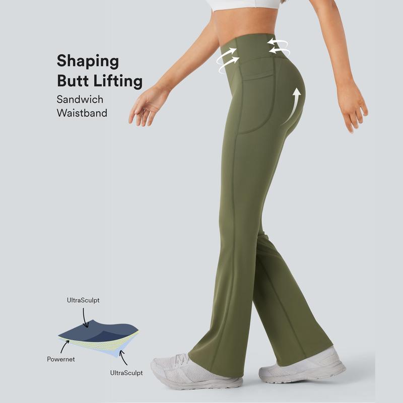 UltraSculpt High Waisted Tummy Control Shaping Yoga Flare Leggings