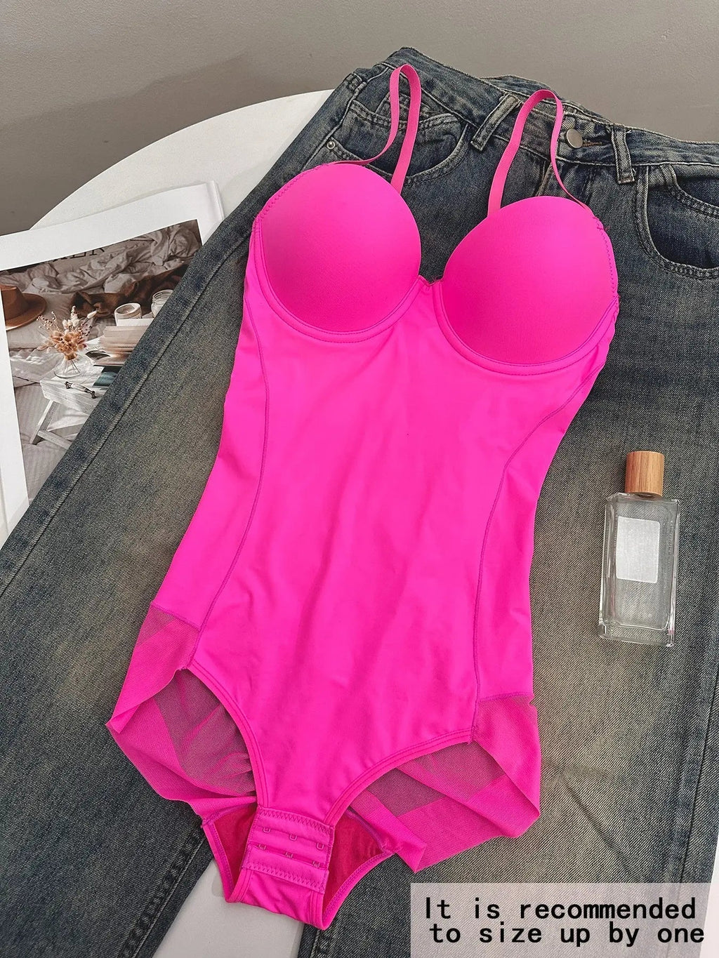 Women's Bodysuit with Bra and Adjustable Straps, Slimming Shaping Artistry, Sizes XS to Xxl for All Seasons