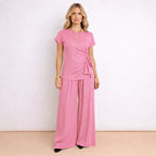 Completo Con Pantalone Fluido E Maglia Con Fiocco