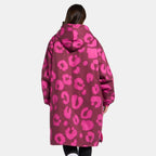 Drying Robe Waterproof Wind Resistant Changing Robe Soft Sherpa Fleece Lined Oversized Hooded Long Sleeve Coat Jacket for Kids Adults Men Women Surfing Beach Swimming Keep Dry