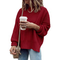 Womens Oversized Tunic Sweaters Fall Slouchy Long Sleeve Ribbed Knit Side Slit Pullover Jumper