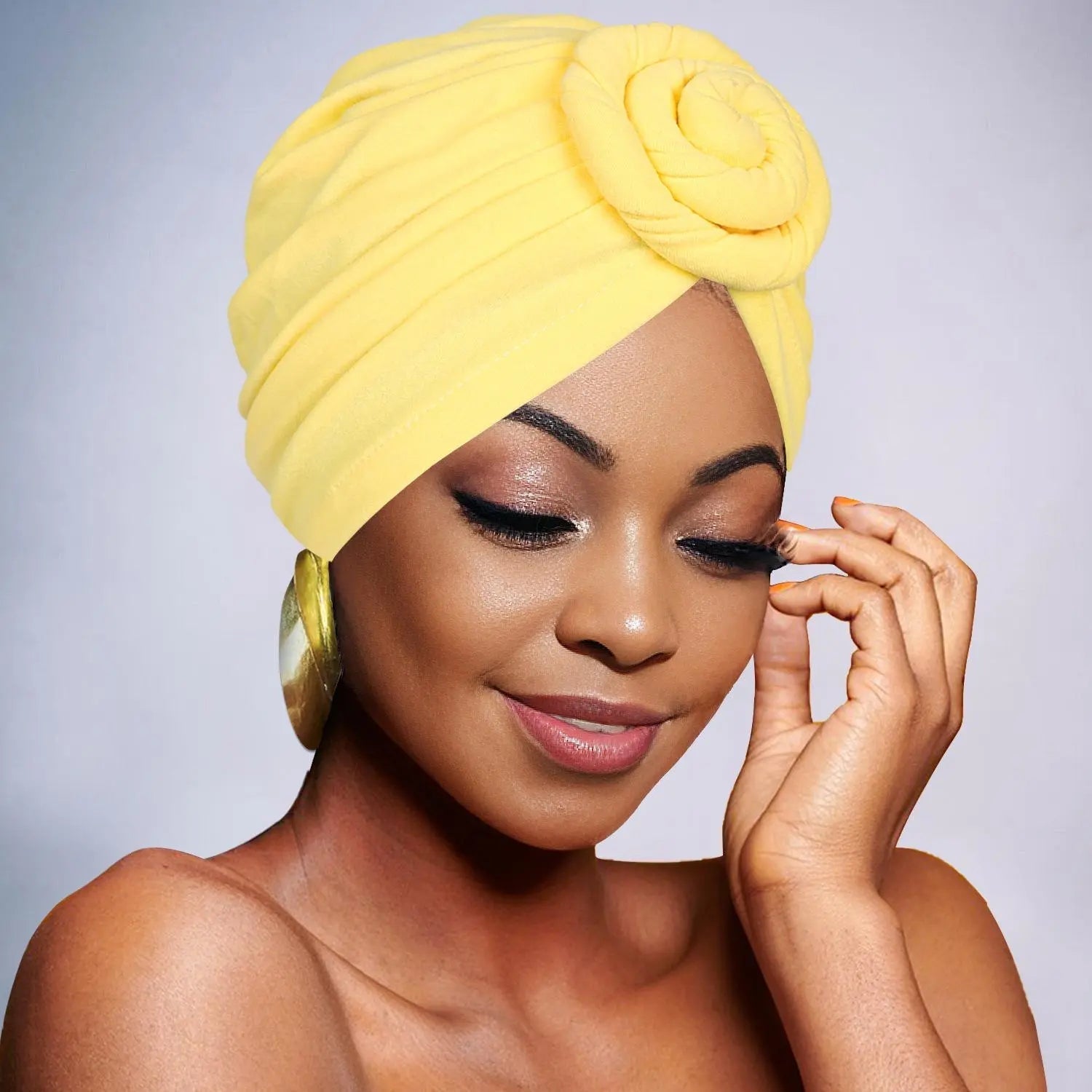 Women's Elegant Solid Color Flower Decor Turban Hat, Casual Trendy Head Wrap, Fashionable Clothes Accessories for Daily Use