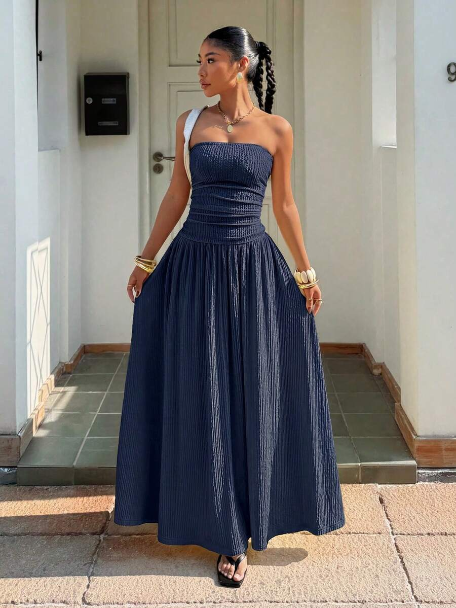 Women's Summer Elegant Strapless Maxi Dress