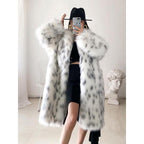 New Custom Women's Imitation Fox Fur Coat Thick Loose Lapel Top