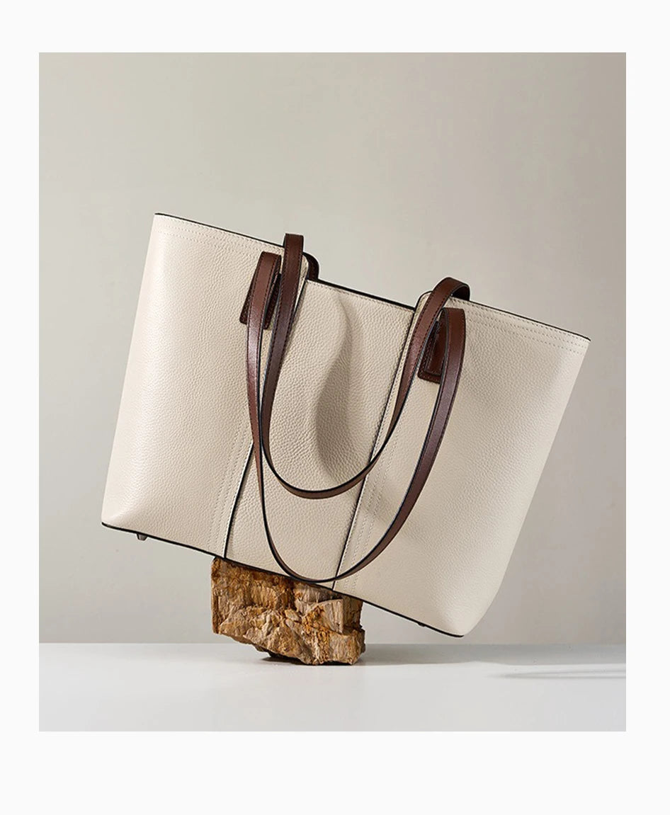 Genuine Leather Work Tote Bag for Women Classic Large
