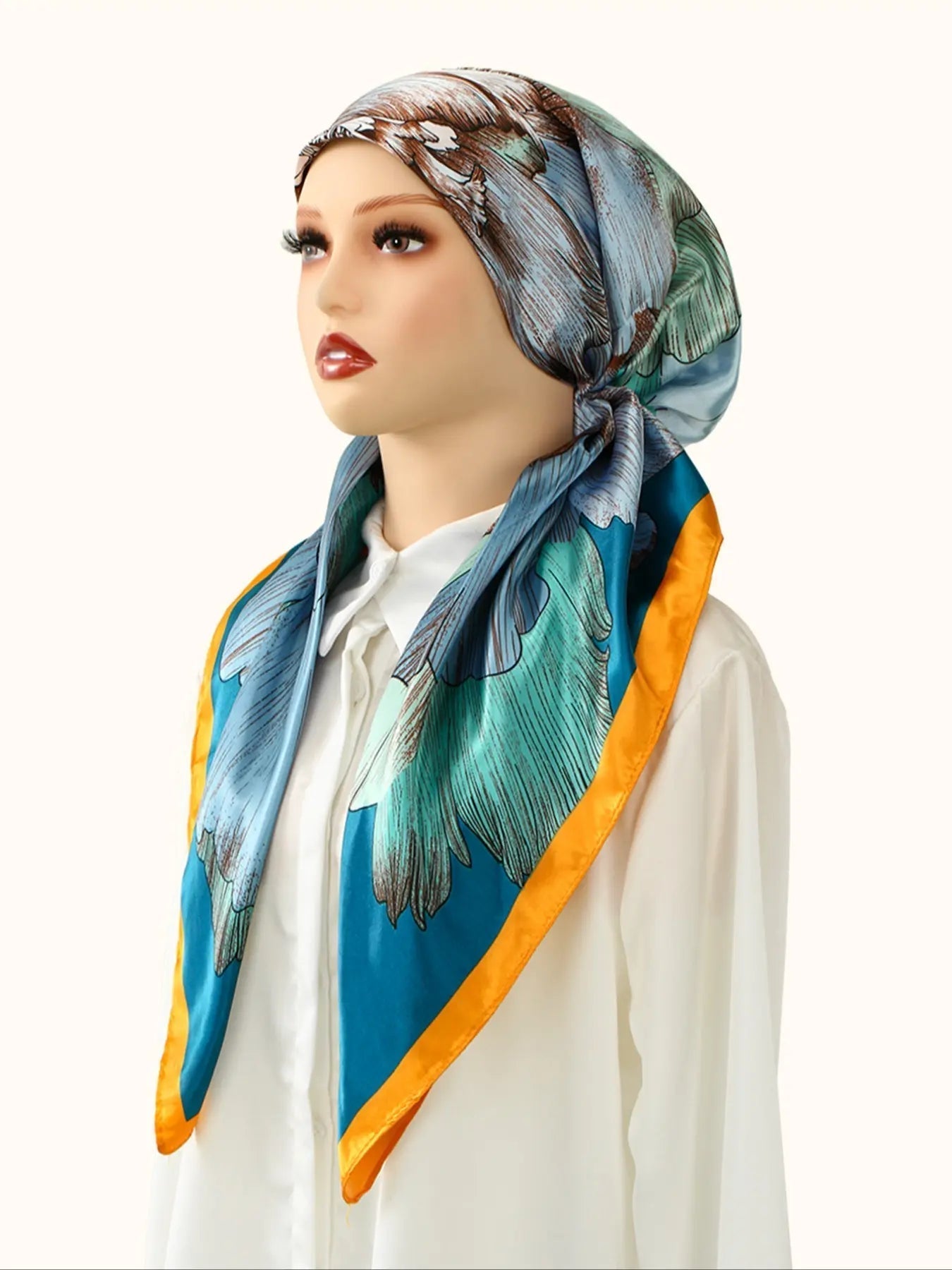 Elegant Satin Hijab Scarf, Soft Breathable Fabric, Easy Sweat Absorption, Perfect for Daily Wear, Elastic Fit Design, Head Scarf