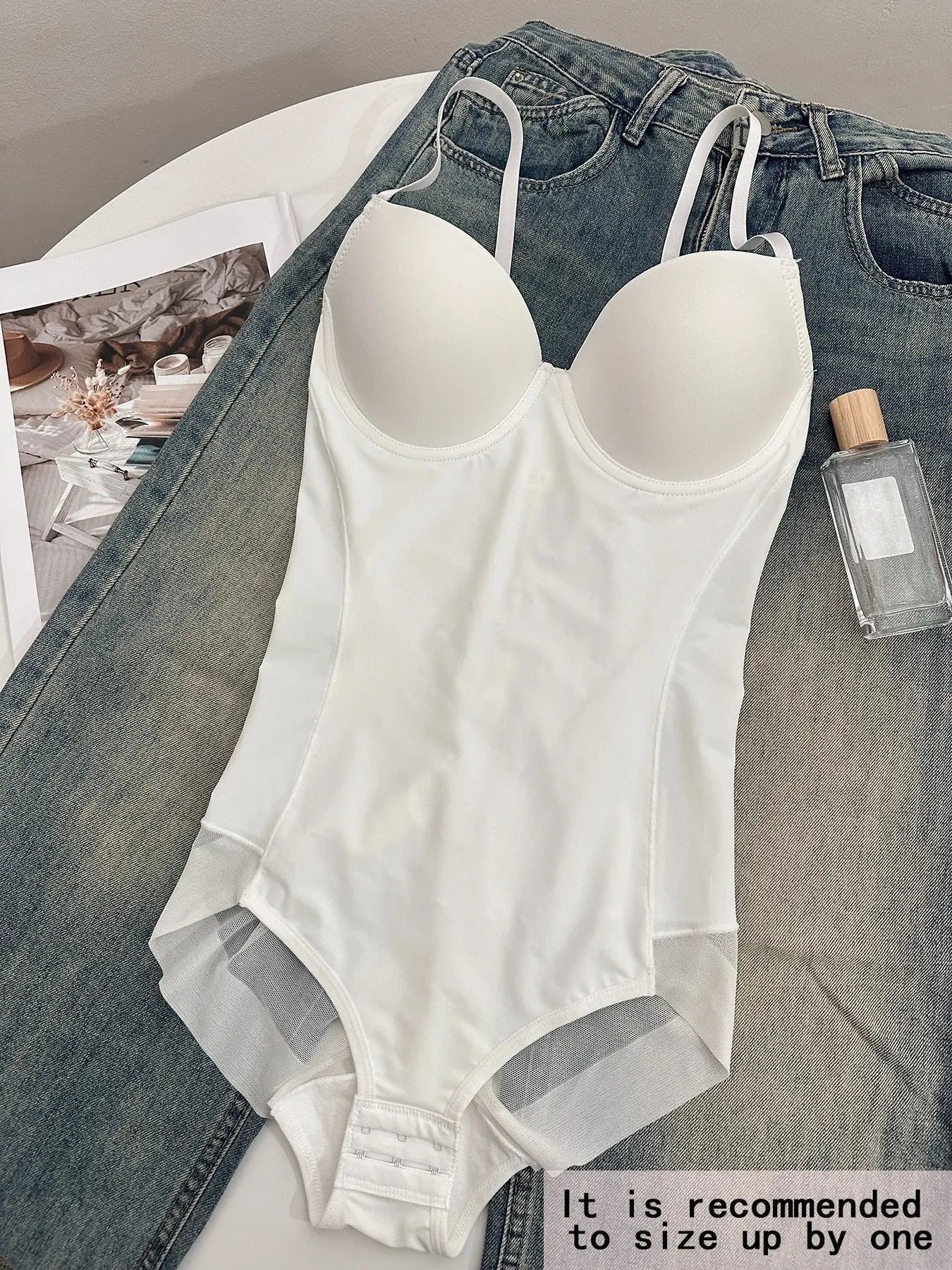 Women's Bodysuit with Bra and Adjustable Straps, Slimming Shaping Artistry, Sizes XS to Xxl for All Seasons