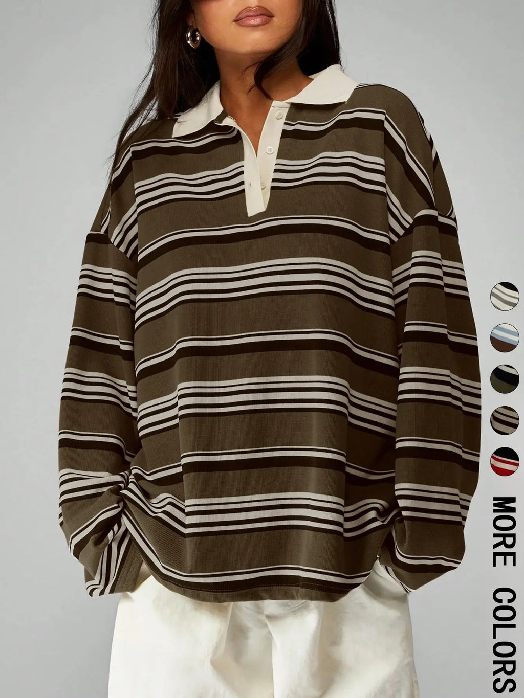 Vintage Striped Collared T-Shirt