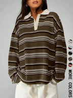 Vintage Striped Collared T-Shirt