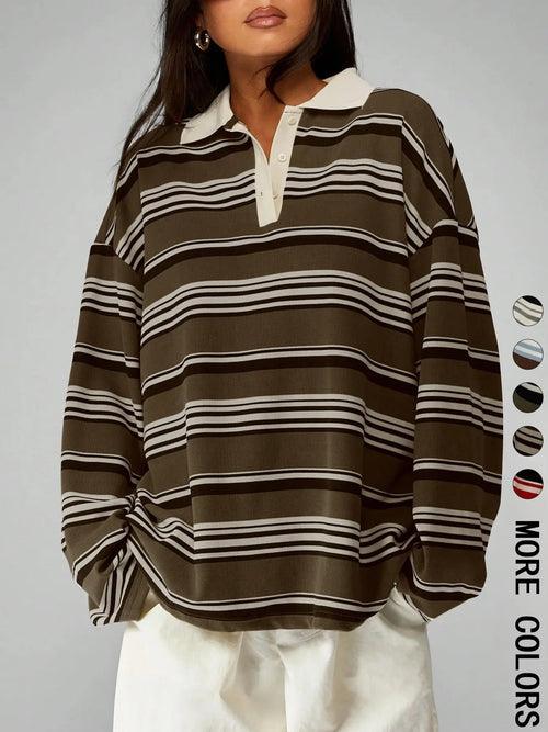 Vintage Striped Collared T-Shirt