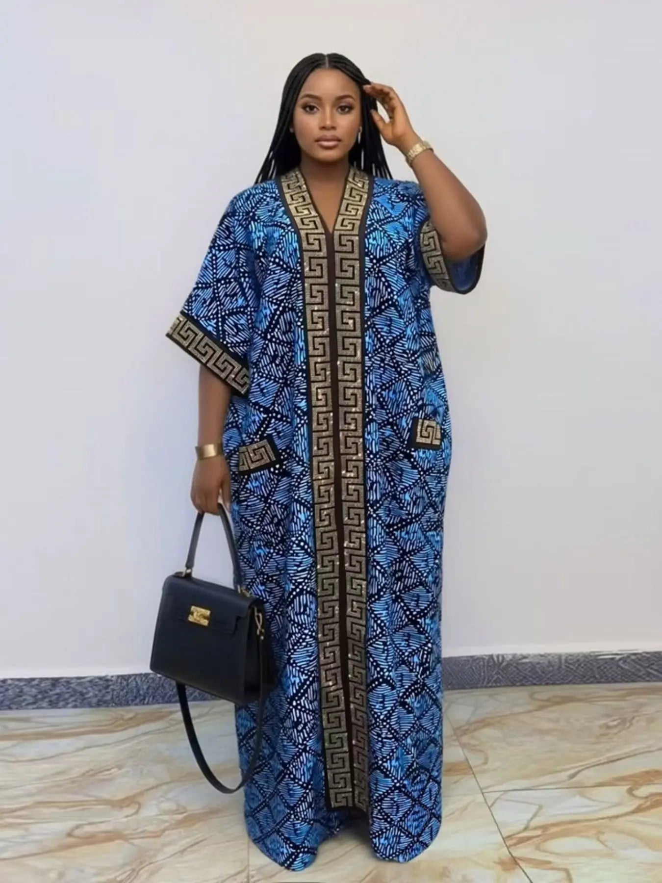 Plus Size African-Style Kaftan Dress for Women
