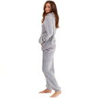 Womens Soft Fleece Hooded PJs Pyjama Bottoms Top Loungewear Set