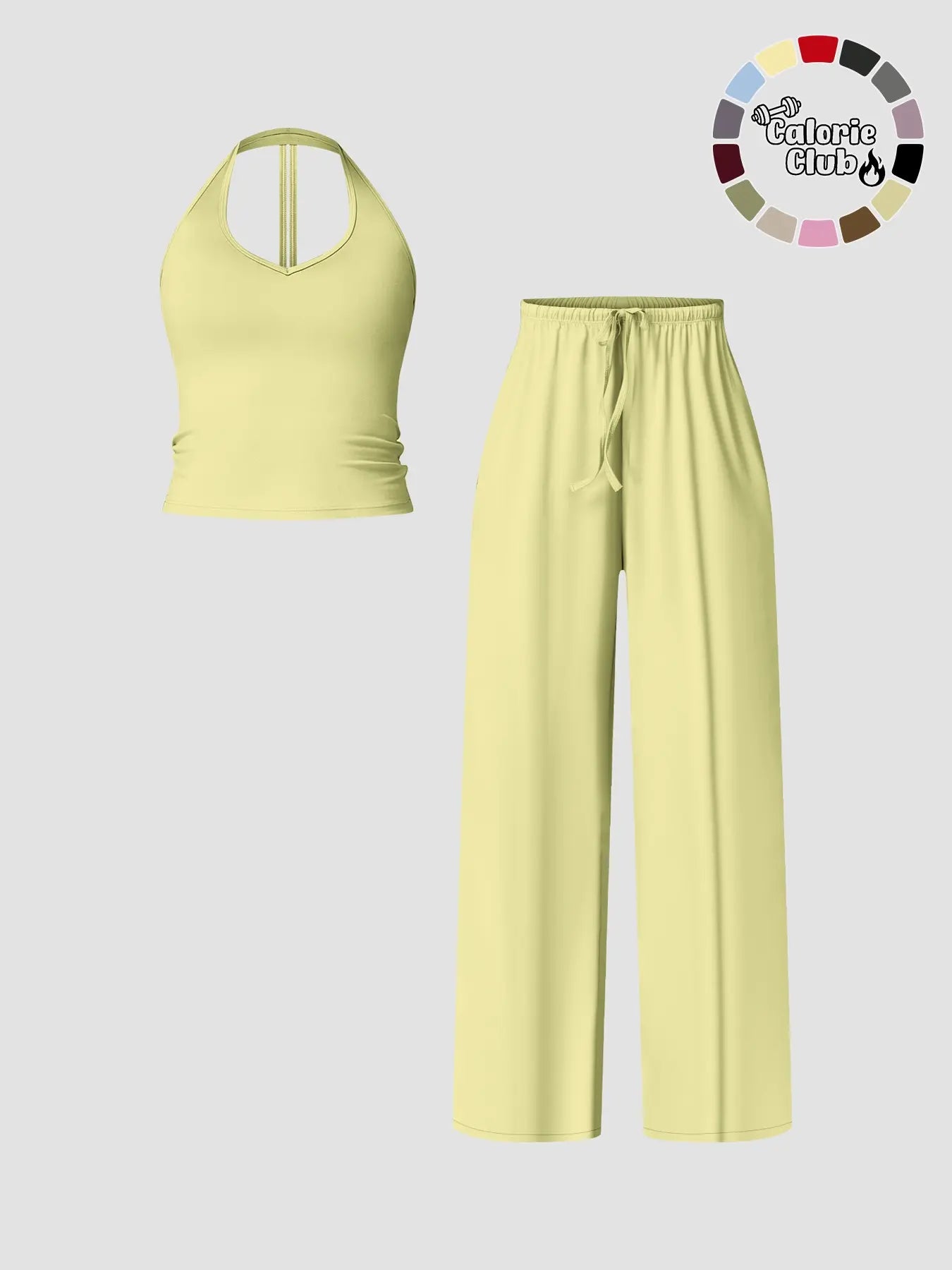 Women's Quick-Dry Sports Tank Top, Casual High-Waisted Bell Bottoms