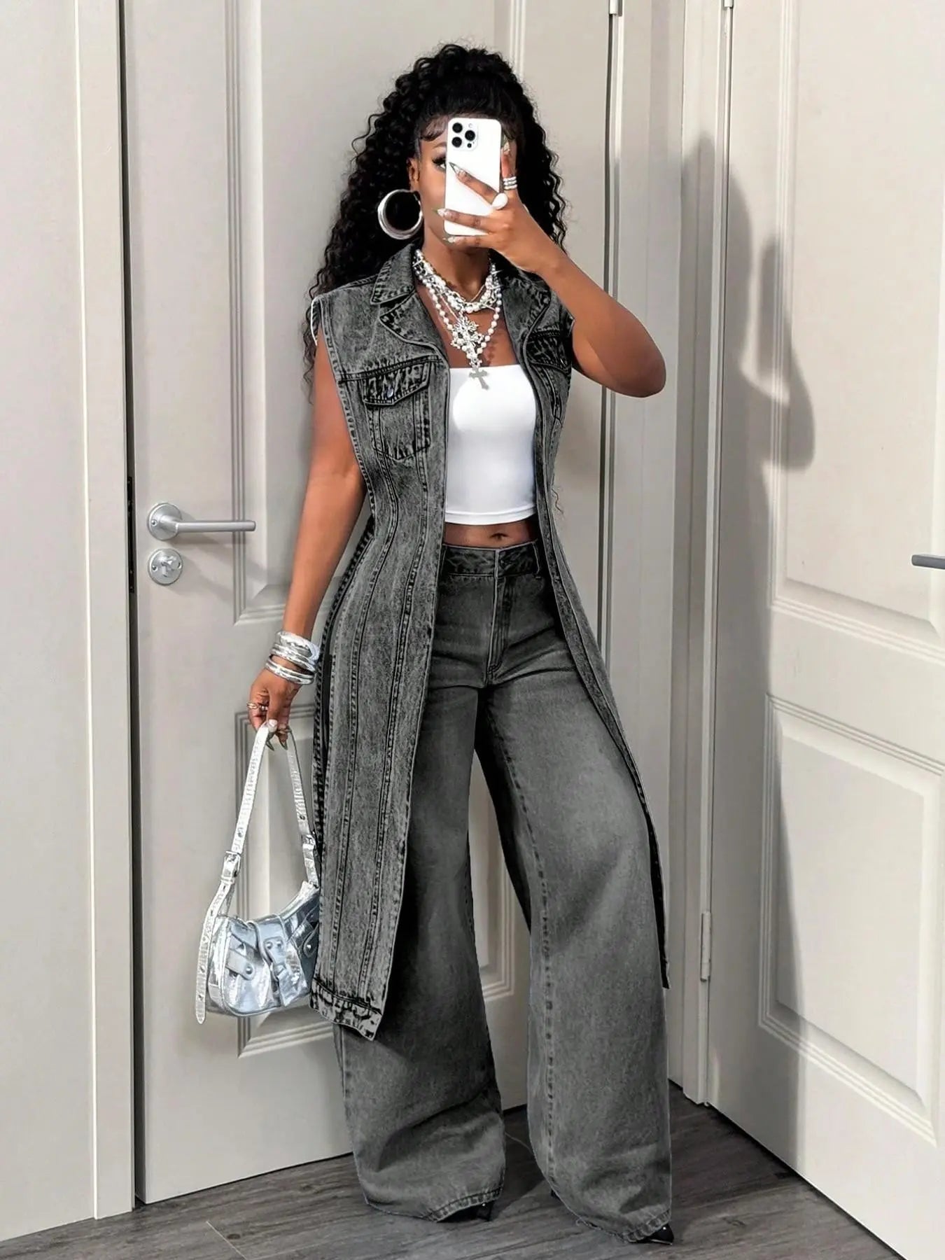 Women's Sleeveless Denim Jacket Jean Vest