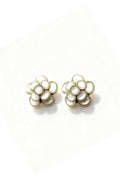Curveins Retro Chic Camellia Earrings in Aged Metal