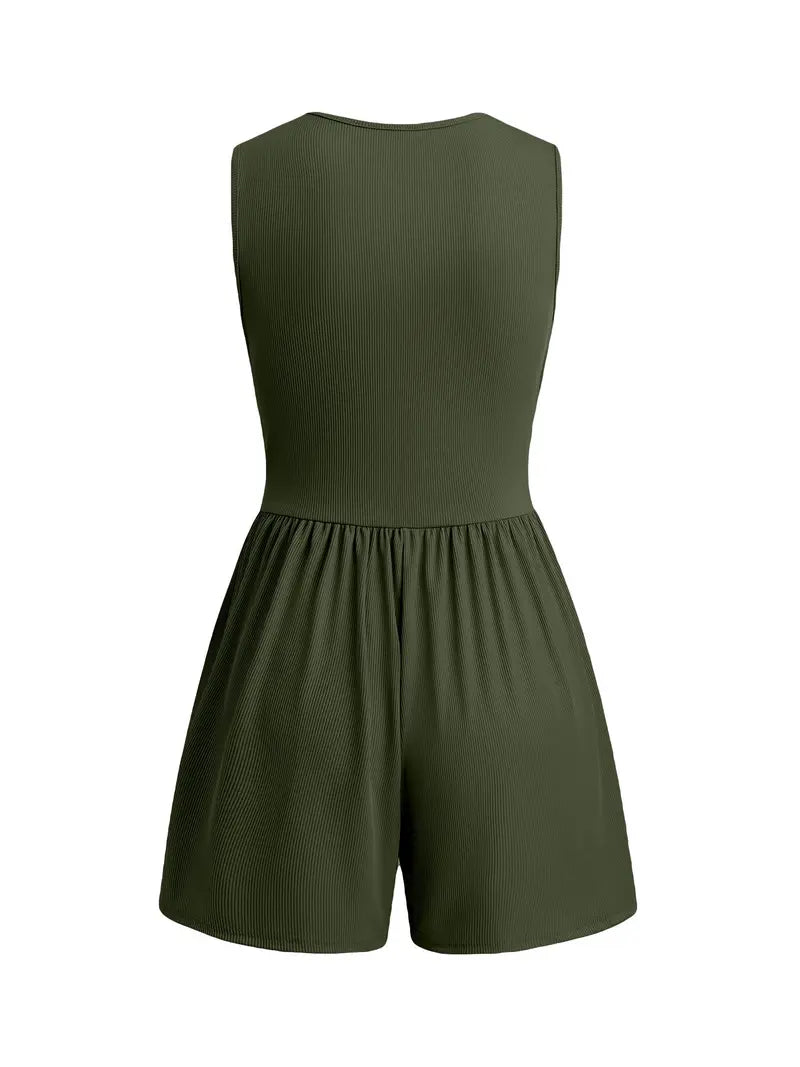 Women's Spring/Summer Sleeveless V-Neck Romper