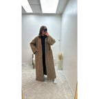 Oversized Coat Straight Fit with Two Pockets for Women