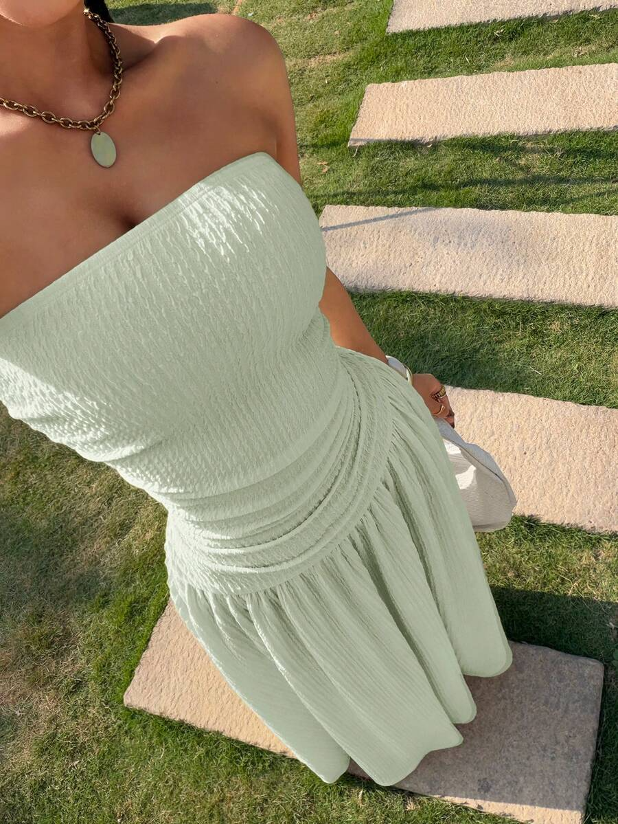 Women's Summer Elegant Strapless Maxi Dress