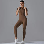 Women's Sexy Hip Lifting Fitness Jumpsuit, Tight Zipper Fitness Running Suit, Sports Pants Leggings Sport Women Fitness