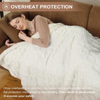 Heated Throw Blanket - Thick Tufted Sherpa Electric Blanket Throw with 10 Heating Levels and 10 Time Settings, ETL Certified Machine Washable Fast Heating Blanket Throw 50